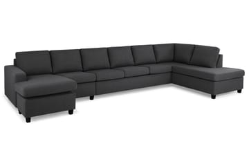 Crazy 6-sits Högervänd U-formad XX-Large Soffa med Divan och Schäslong i Tyg - Mörkgrå - Möbler - Soffa - U-soffa
