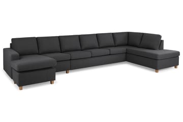 Crazy 6-sits Högervänd U-formad XX-Large Soffa med Divan och Schäslong i Tyg - Mörkgrå - Möbler - Soffa - U-soffa