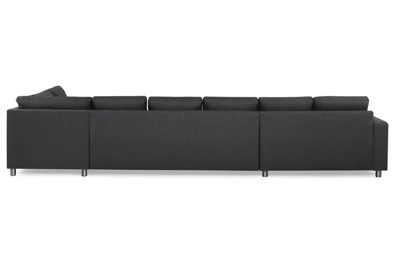 Crazy 6-sits Högervänd U-formad XX-Large Soffa med Divan och Schäslong i Tyg - Mörkgrå - Möbler - Soffa - U-soffa