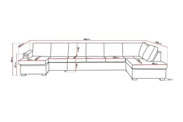 Crazy 6-sits Högervänd U-formad XX-Large Soffa med Divan och Schäslong i Tyg - Mörkgrå - Möbler - Soffa - U-soffa