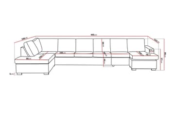 Crazy 6-sits Vänstervänd U-formad XX-Large Soffa med Divan och Schäslong i Konstläder - Svart - Möbler - Soffa - Skinnsoffa
