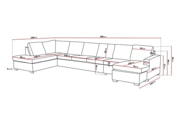Crazy 6-sits Vänstervänd U-formad XX-Large Soffa med Divan och Schäslong i Konstläder - Svart - Möbler - Soffa - Skinnsoffa