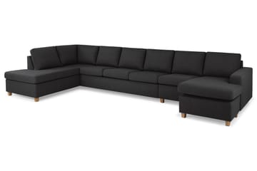 Crazy 6-sits Vänstervänd U-formad XX-Large Soffa med Divan och Schäslong i Tyg - Antracit - Möbler - Soffa - U-soffa