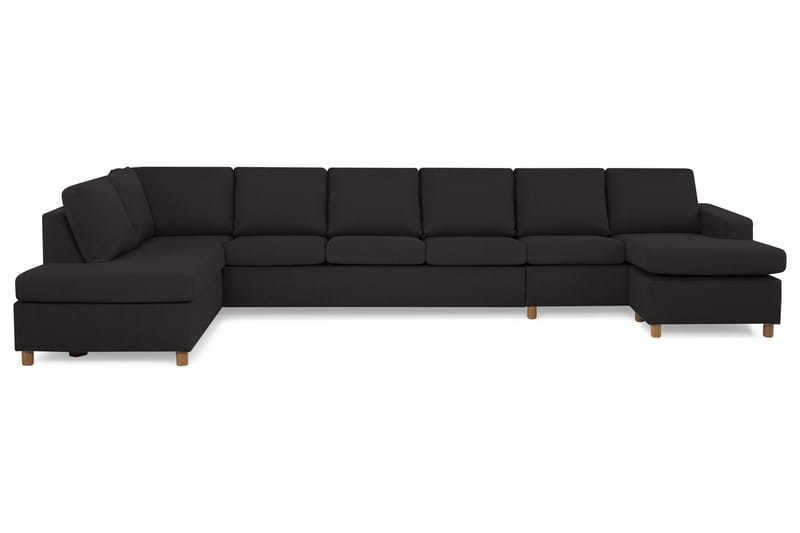 Crazy 6-sits Vänstervänd U-formad XX-Large Soffa med Divan och Schäslong i Tyg - Antracit - Möbler - Soffa - U-soffa