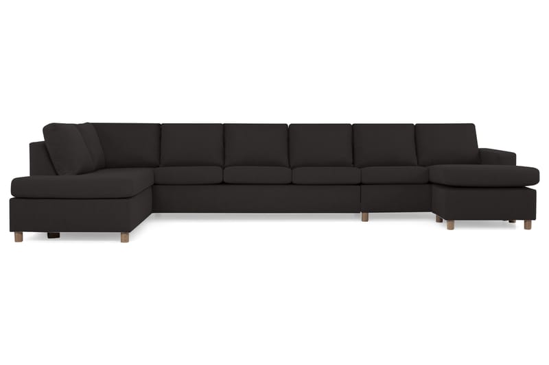 Crazy 6-sits Vänstervänd U-formad XX-Large Soffa med Divan och Schäslong i Tyg - Antracit - Möbler - Soffa - U-soffa