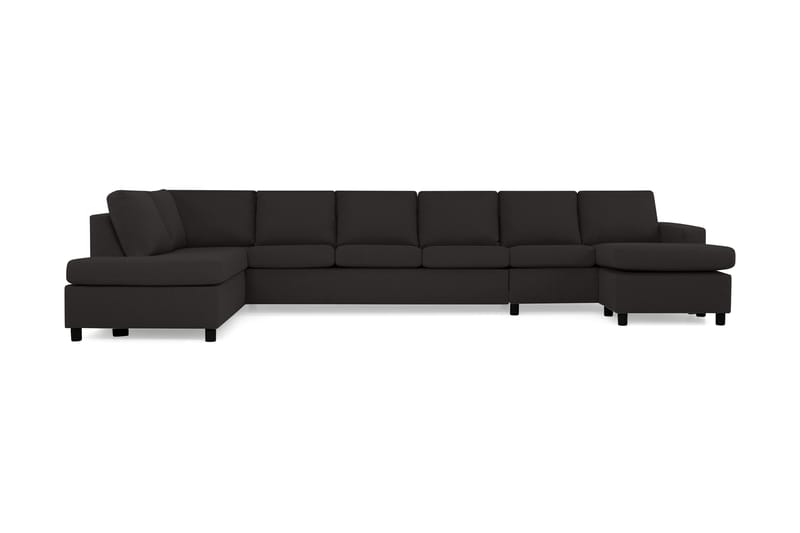 Crazy 6-sits Vänstervänd U-formad XX-Large Soffa med Divan och Schäslong i Tyg - Antracit - Möbler - Soffa - U-soffa