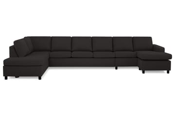 Crazy 6-sits Vänstervänd U-formad XX-Large Soffa med Divan och Schäslong i Tyg - Antracit - Möbler - Soffa - U-soffa
