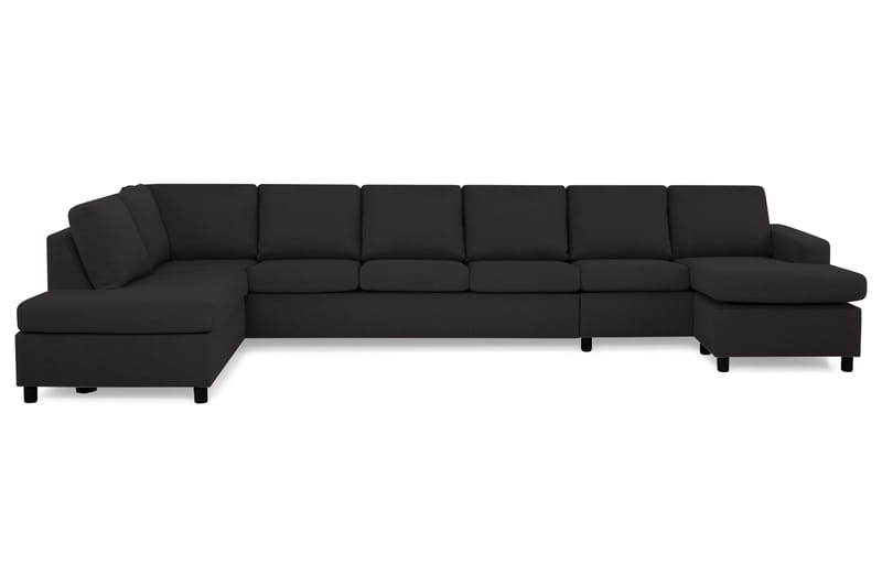 Crazy 6-sits Vänstervänd U-formad XX-Large Soffa med Divan och Schäslong i Tyg - Antracit - Möbler - Soffa - U-soffa