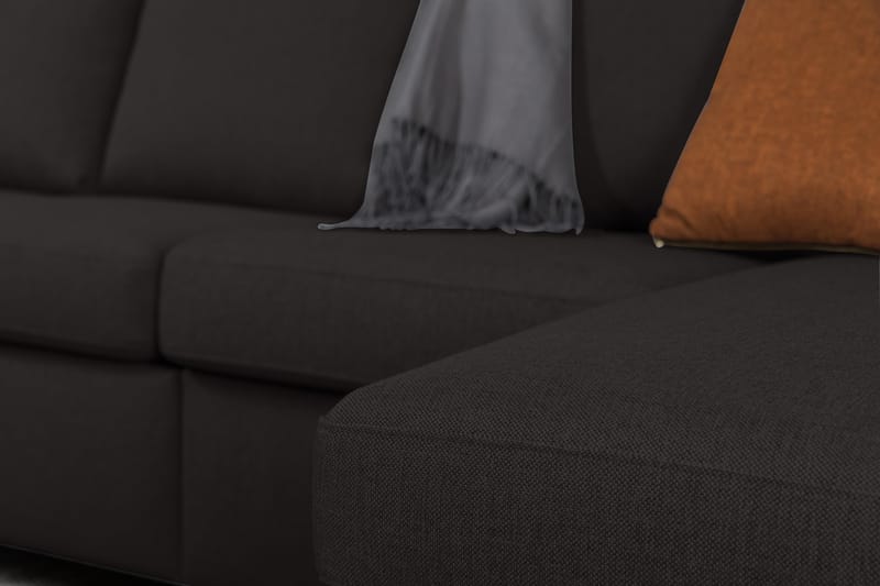 Crazy 6-sits Vänstervänd U-formad XX-Large Soffa med Divan och Schäslong i Tyg - Antracit - Möbler - Soffa - U-soffa