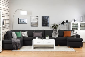 Crazy 6-sits Vänstervänd U-formad XX-Large Soffa med Divan och Schäslong i Tyg - Antracit - Möbler - Soffa - U-soffa