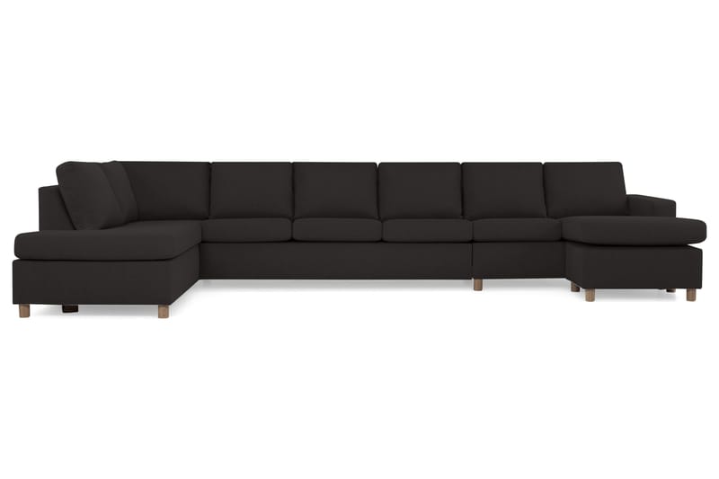 Crazy 6-sits Vänstervänd U-formad XX-Large Soffa med Divan och Schäslong i Tyg - Antracit - Möbler - Soffa - U-soffa