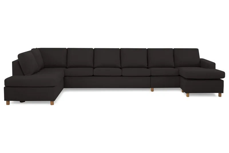 Crazy 6-sits Vänstervänd U-formad XX-Large Soffa med Divan och Schäslong i Tyg, Antracit
