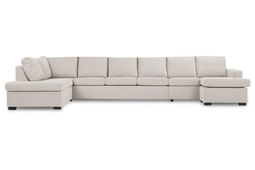 Crazy 6-sits Vänstervänd U-formad XX-Large Soffa med Divan och Schäslong i Tyg - Beige - Möbler - Soffa - U-soffa