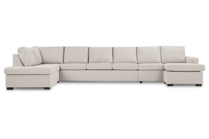 Crazy 6-sits Vänstervänd U-formad XX-Large Soffa med Divan och Schäslong i Tyg - Beige - Möbler - Soffa - U-soffa
