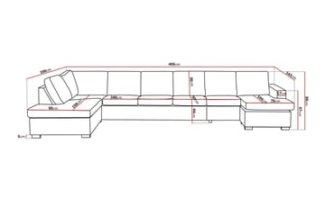 Crazy 6-sits Vänstervänd U-formad XX-Large Soffa med Divan och Schäslong i Tyg - Beige - Möbler - Soffa - U-soffa