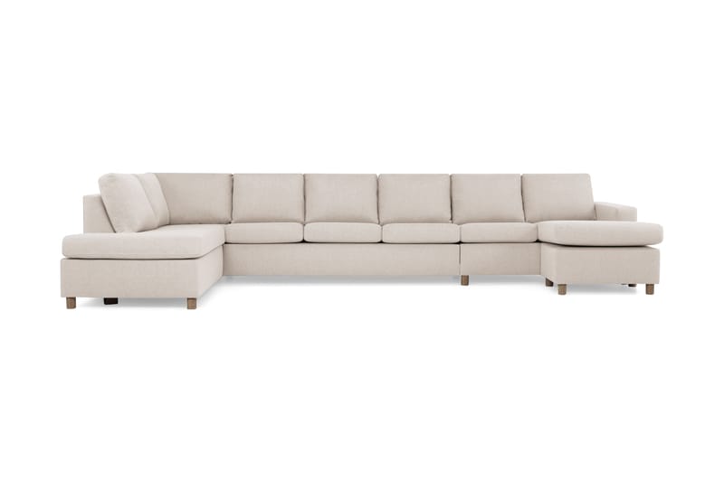 Crazy 6-sits Vänstervänd U-formad XX-Large Soffa med Divan och Schäslong i Tyg - Beige - Möbler - Soffa - U-soffa