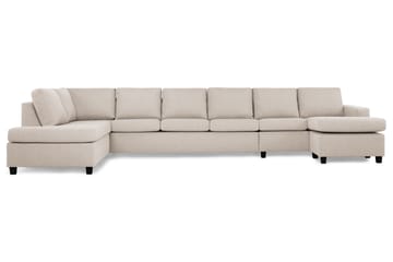 Crazy 6-sits Vänstervänd U-formad XX-Large Soffa med Divan och Schäslong i Tyg - Beige - Möbler - Soffa - U-soffa
