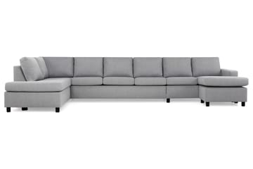 Crazy 6-sits Vänstervänd U-formad XX-Large Soffa med Divan och Schäslong i Tyg - Grå - Möbler - Soffa - U-soffa