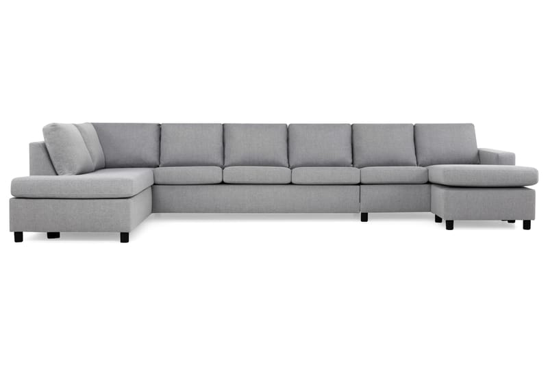 Crazy 6-sits Vänstervänd U-formad XX-Large Soffa med Divan och Schäslong i Tyg - Grå - Möbler - Soffa - U-soffa