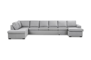 Crazy 6-sits Vänstervänd U-formad XX-Large Soffa med Divan och Schäslong i Tyg - Grå - Möbler - Soffa - U-soffa