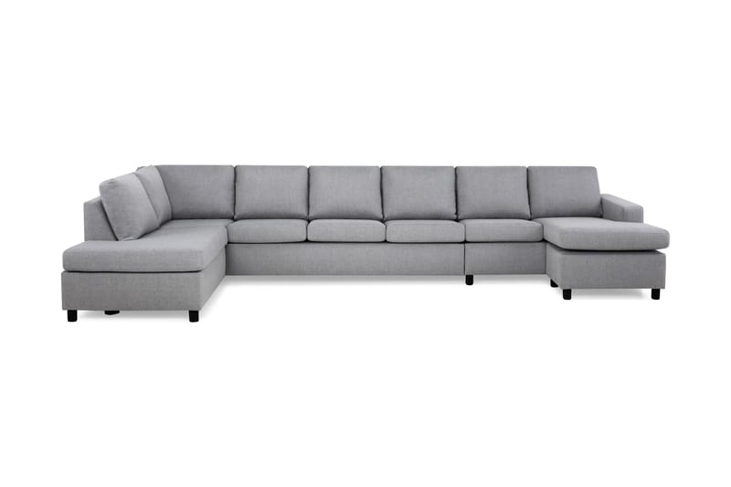 Crazy 6-sits Vänstervänd U-formad XX-Large Soffa med Divan och Schäslong i Tyg - Grå - Möbler - Soffa - U-soffa