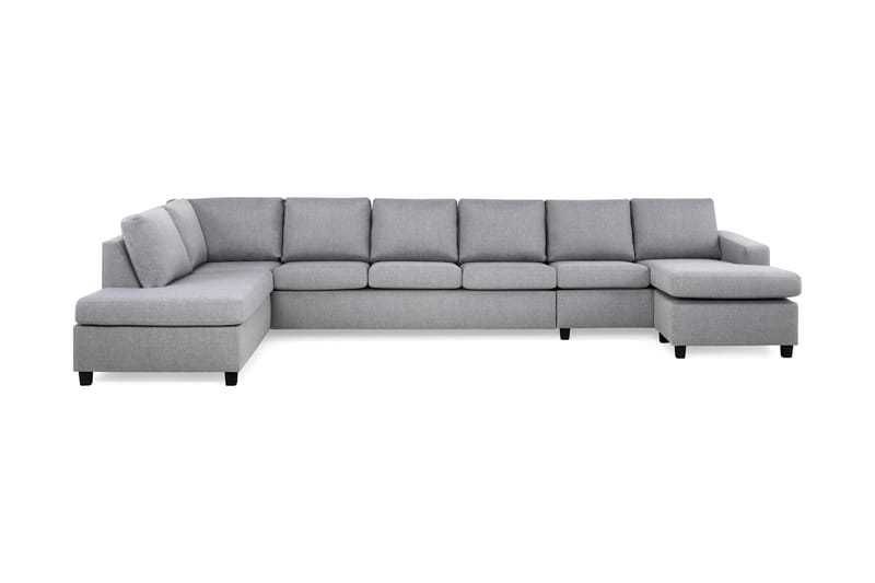Crazy 6-sits Vänstervänd U-formad XX-Large Soffa med Divan och Schäslong i Tyg - Grå - Möbler - Soffa - U-soffa