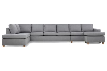 Crazy 6-sits Vänstervänd U-formad XX-Large Soffa med Divan och Schäslong i Tyg - Grå - Möbler - Soffa - U-soffa