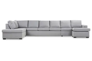 Crazy 6-sits Vänstervänd U-formad XX-Large Soffa med Divan och Schäslong i Tyg - Grå - Möbler - Soffa - U-soffa