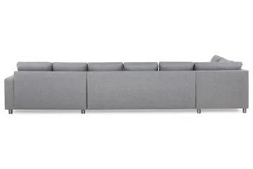 Crazy 6-sits Vänstervänd U-formad XX-Large Soffa med Divan och Schäslong i Tyg - Grå - Möbler - Soffa - U-soffa