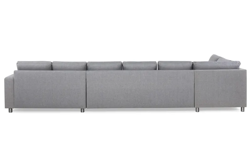 Crazy 6-sits Vänstervänd U-formad XX-Large Soffa med Divan och Schäslong i Tyg - Grå - Möbler - Soffa - U-soffa