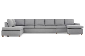 Crazy 6-sits Vänstervänd U-formad XX-Large Soffa med Divan och Schäslong i Tyg - Grå - Möbler - Soffa - U-soffa