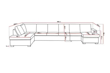 Crazy 6-sits Vänstervänd U-formad XX-Large Soffa med Divan och Schäslong i Tyg - Mörkgrå - Möbler - Soffa - U-soffa