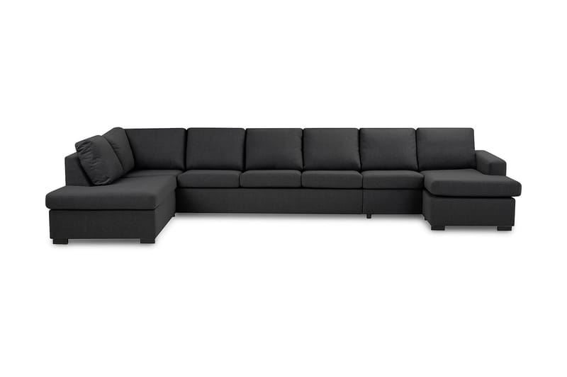 Crazy 6-sits Vänstervänd U-formad XX-Large Soffa med Divan och Schäslong i Tyg - Mörkgrå - Möbler - Soffa - U-soffa