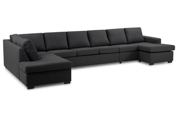 Crazy 6-sits Vänstervänd U-formad XX-Large Soffa med Divan och Schäslong i Tyg - Mörkgrå - Möbler - Soffa - U-soffa