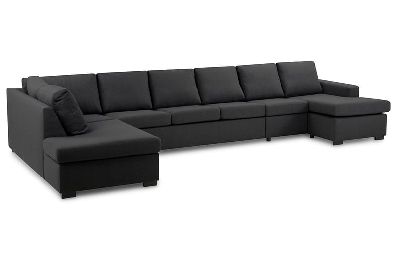 Crazy 6-sits Vänstervänd U-formad XX-Large Soffa med Divan och Schäslong i Tyg - Mörkgrå - Möbler - Soffa - U-soffa