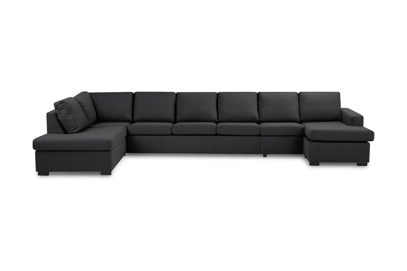 Crazy 6-sits Vänstervänd U-formad XX-Large Soffa med Divan och Schäslong i Tyg - Mörkgrå - Möbler - Soffa - U-soffa