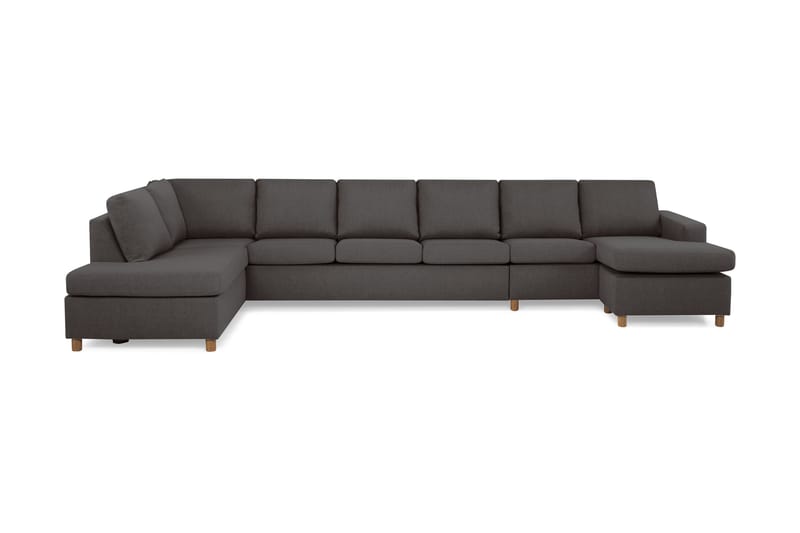 Crazy 6-sits Vänstervänd U-formad XX-Large Soffa med Divan och Schäslong i Tyg - Mörkgrå - Möbler - Soffa - U-soffa