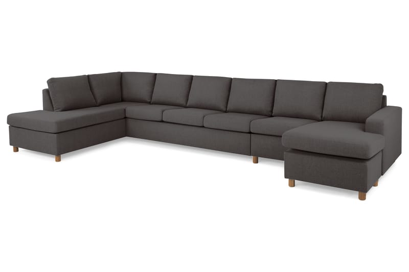 Crazy 6-sits Vänstervänd U-formad XX-Large Soffa med Divan och Schäslong i Tyg - Mörkgrå - Möbler - Soffa - U-soffa