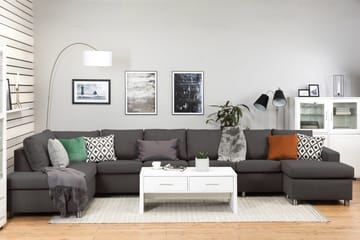 Crazy 6-sits Vänstervänd U-formad XX-Large Soffa med Divan och Schäslong i Tyg - Mörkgrå - Möbler - Soffa - U-soffa