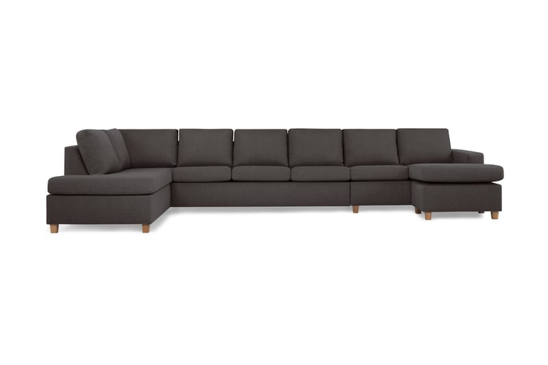Crazy 6-sits Vänstervänd U-formad XX-Large Soffa med Divan och Schäslong i Tyg - Mörkgrå - Möbler - Soffa - U-soffa
