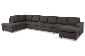 Crazy 6-sits Vänstervänd U-formad XX-Large Soffa med Divan och Schäslong i Tyg - Mörkgrå - Möbler - Soffa - U-soffa