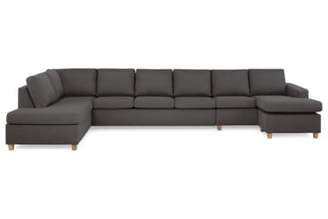 Crazy 6-sits Vänstervänd U-formad XX-Large Soffa med Divan och Schäslong i Tyg - Mörkgrå - Möbler - Soffa - U-soffa