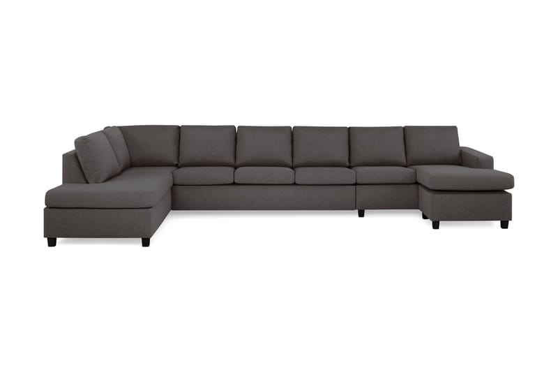 Crazy 6-sits Vänstervänd U-formad XX-Large Soffa med Divan och Schäslong i Tyg - Mörkgrå - Möbler - Soffa - U-soffa