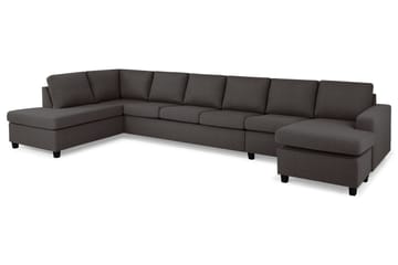 Crazy 6-sits Vänstervänd U-formad XX-Large Soffa med Divan och Schäslong i Tyg - Mörkgrå - Möbler - Soffa - U-soffa