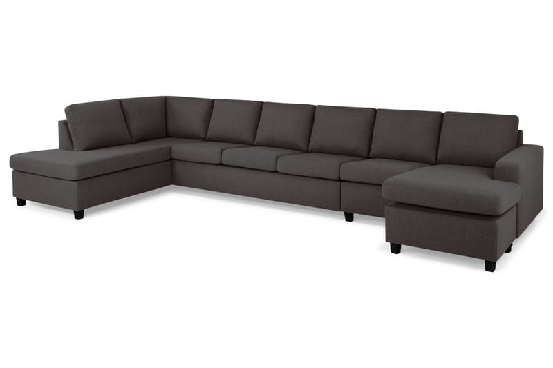 Crazy 6-sits Vänstervänd U-formad XX-Large Soffa med Divan och Schäslong i Tyg - Mörkgrå - Möbler - Soffa - U-soffa