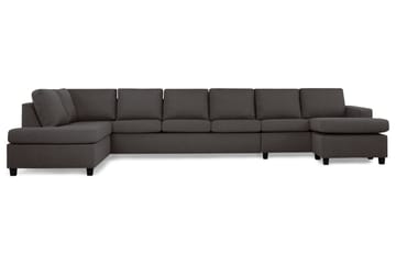 Crazy 6-sits Vänstervänd U-formad XX-Large Soffa med Divan och Schäslong i Tyg - Mörkgrå - Möbler - Soffa - U-soffa