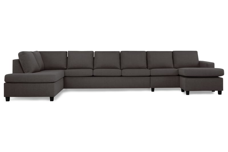 Crazy 6-sits Vänstervänd U-formad XX-Large Soffa med Divan och Schäslong i Tyg - Mörkgrå - Möbler - Soffa - U-soffa