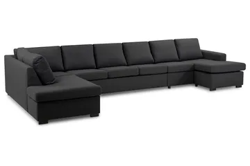 Crazy 6-sits Vänstervänd U-formad XX-Large Soffa med Divan och Schäslong i Tyg - Mörkgrå - Möbler - Soffa - U-soffa