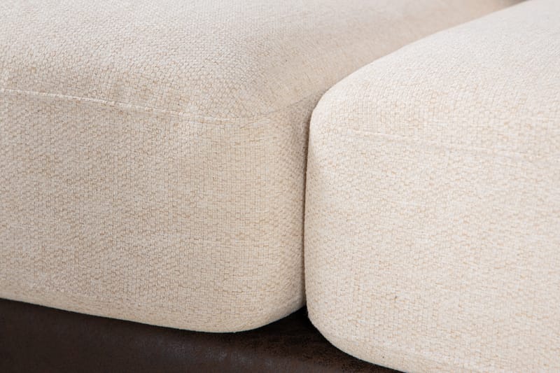 Cuba 5-sits Högervänd U-formad Soffa med Divan och Schäslong i Konstläder/Tyg inkl Kuvertkuddar - Brun / Beige - Möbler - Soffa - U-soffa