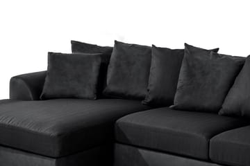 Cuba 5-sits Högervänd U-formad Soffa med Divan och Schäslong i Konstläder/Tyg inkl Kuvertkuddar - Grå / Svart - Möbler - Soffa - U-soffa